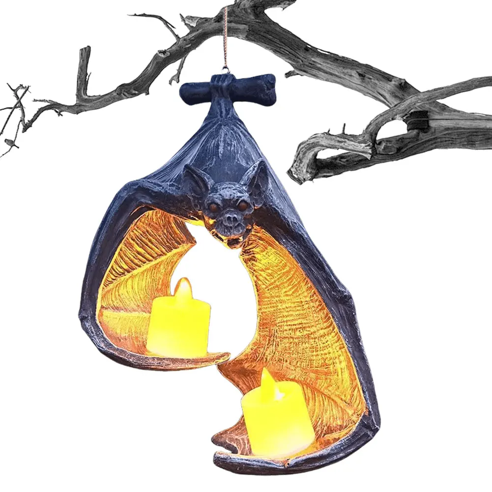 

Настенный подсвечник с летучей мышью, готический настенный подсвечник с летучей мышью, декоративная черная статуя летучей мыши, подсвечник, украшения на Хэллоуин