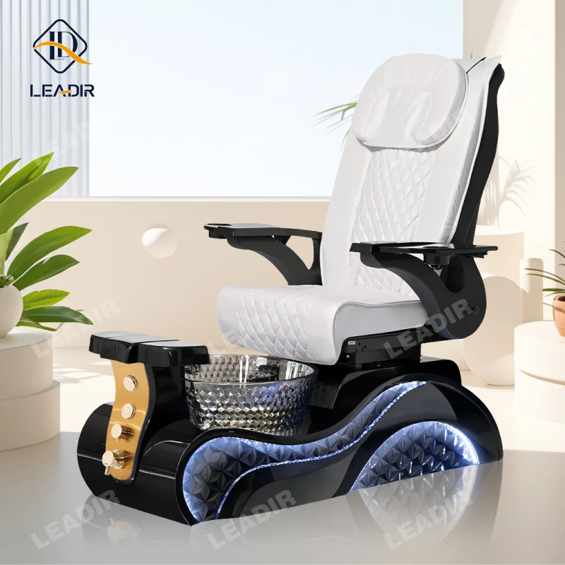 Luxury Modern Professional Throne High Back Foot Spa Manicure Massage Pedicure Chair With LED Base