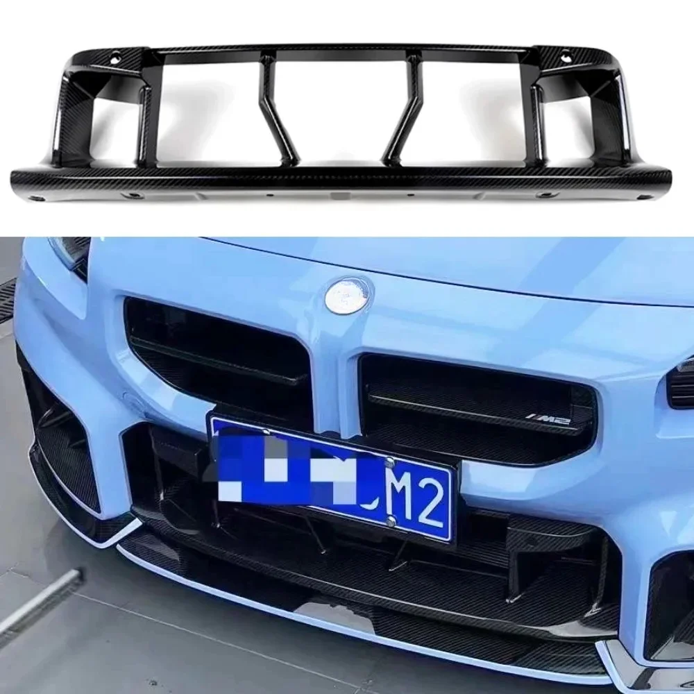 For BMW M2 G87 Dry Carbon Fiber Racing Grills Front Bumper Air Vent Cover Trim Foglamp Mesh Grill Frame Upgrade Body Kit