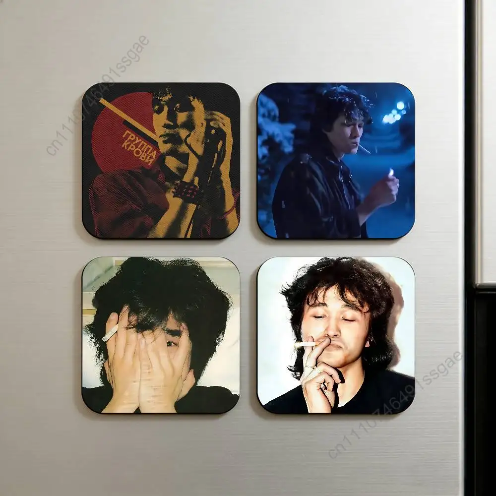 

Band K-Kino V-Viktor Tsoi Square Decorative Fridge Magnets for Home Kitchen Office Whiteboard & Locker