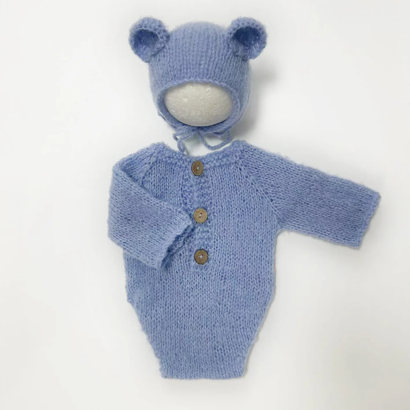 الوليد التصوير الزي رقيق الموهير الصوف رومبير السراويل الدب قبعة طفلة ملابس الصيف تبادل لاطلاق النار زي الوليد صور الدعائم #5