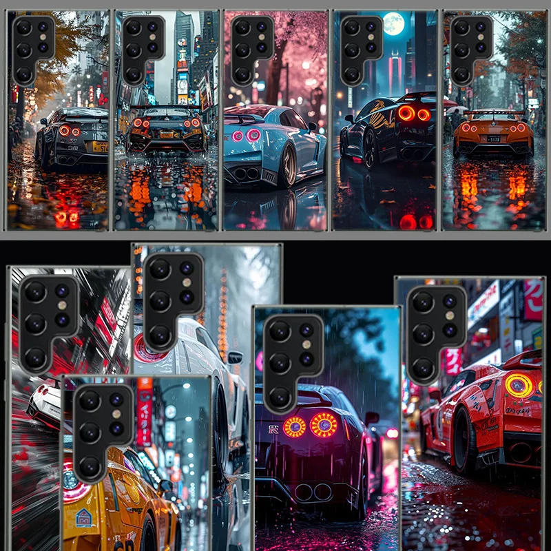 GT-R Skyline r 35 Street Capa Phone Case For Samsung S26 Ultra S25 Edge Galaxy S23 S21 S20 S24 FE S22 S10 Plus Cover Clear TPU S