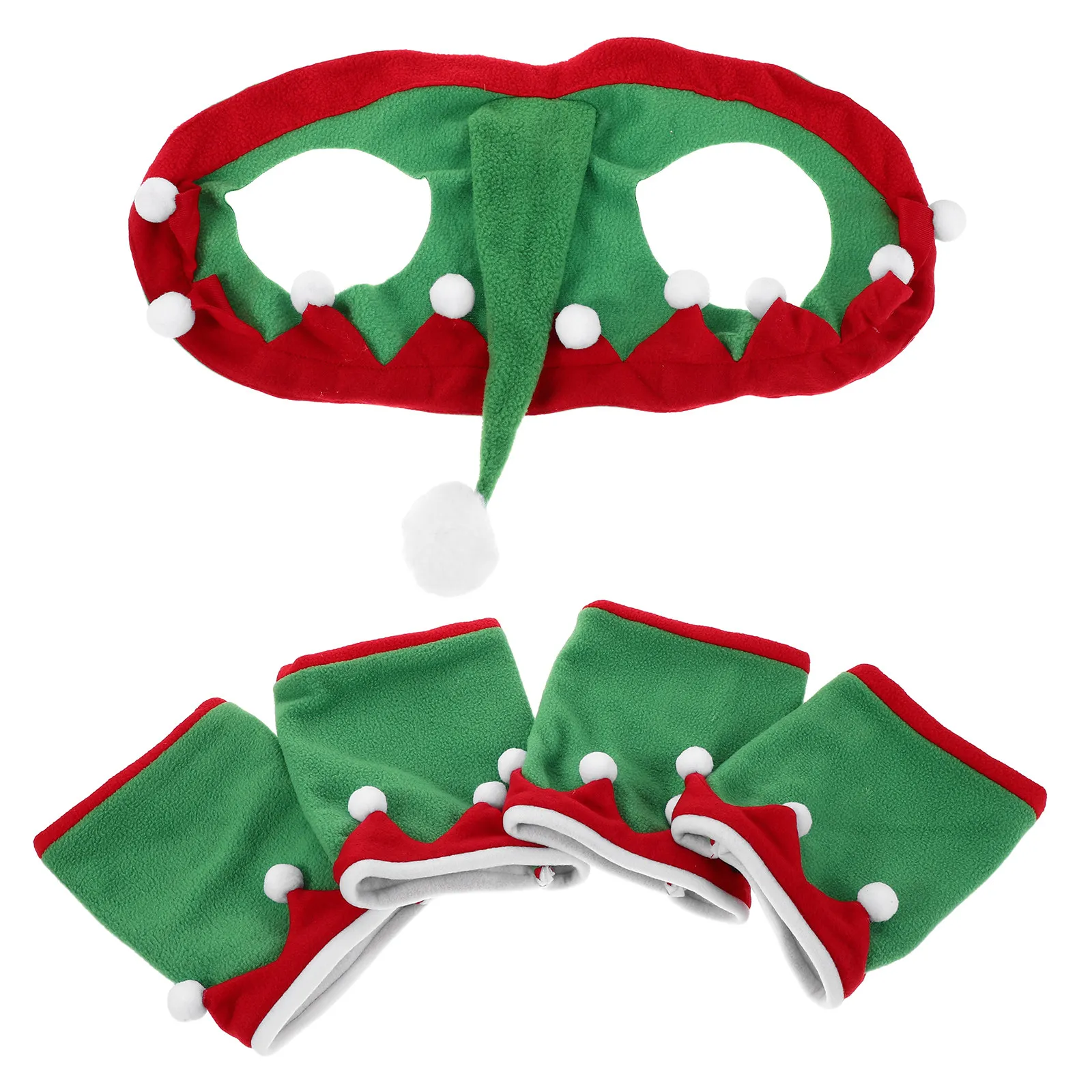 1set-horse-festive-costume-set-christmas-parade-party-horse-hat-leg-wraps-decor-equestrian-event-comfortable-easy-on-off
