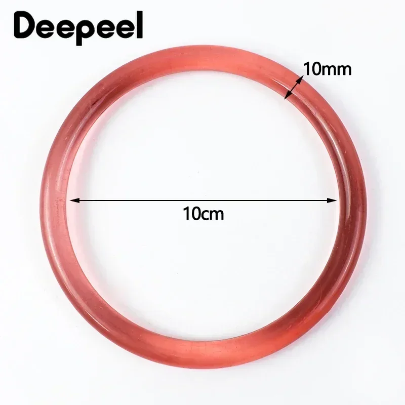 2/4/10 Stuks Deepeel 10 Cm O Ring Acryl Tas Handvat Plastic Ronde Handvatten Voor Handtas riem Keten Portemonnee Diy Handgemaakte Accessoires