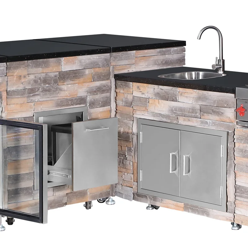 CE Certification Quality Built-in Stainless Steel Natural Gas BBQ Grill with Flame Safety Device for Outdoor Kitchen Station