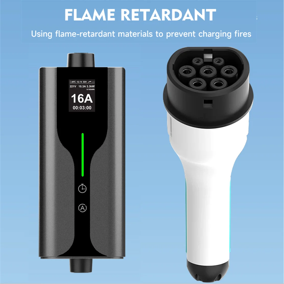 2026 SENKU Home Use 16A  Fast Portable Electric Car Charger  3.5KW  7KW Level 2 Electric Car  EVSE Charger