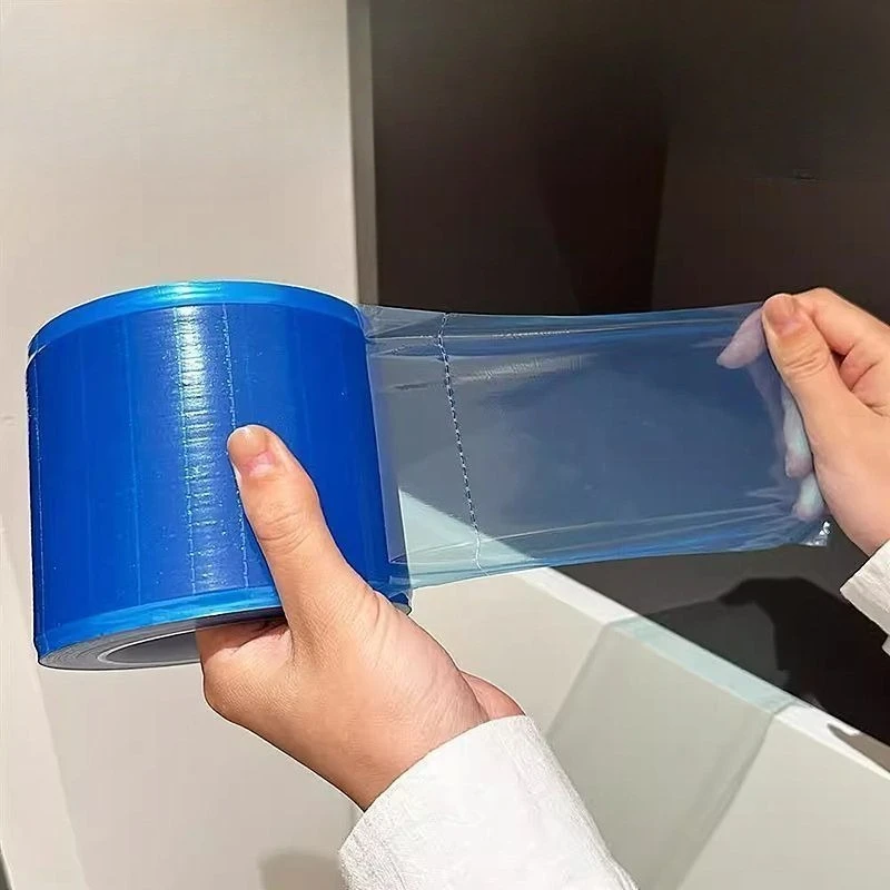 Disposable Bathroom Isolation Film Blue Film for Dental Clinics Hotels Toilet Flush Button Isolation Film That Leaves No Residue
