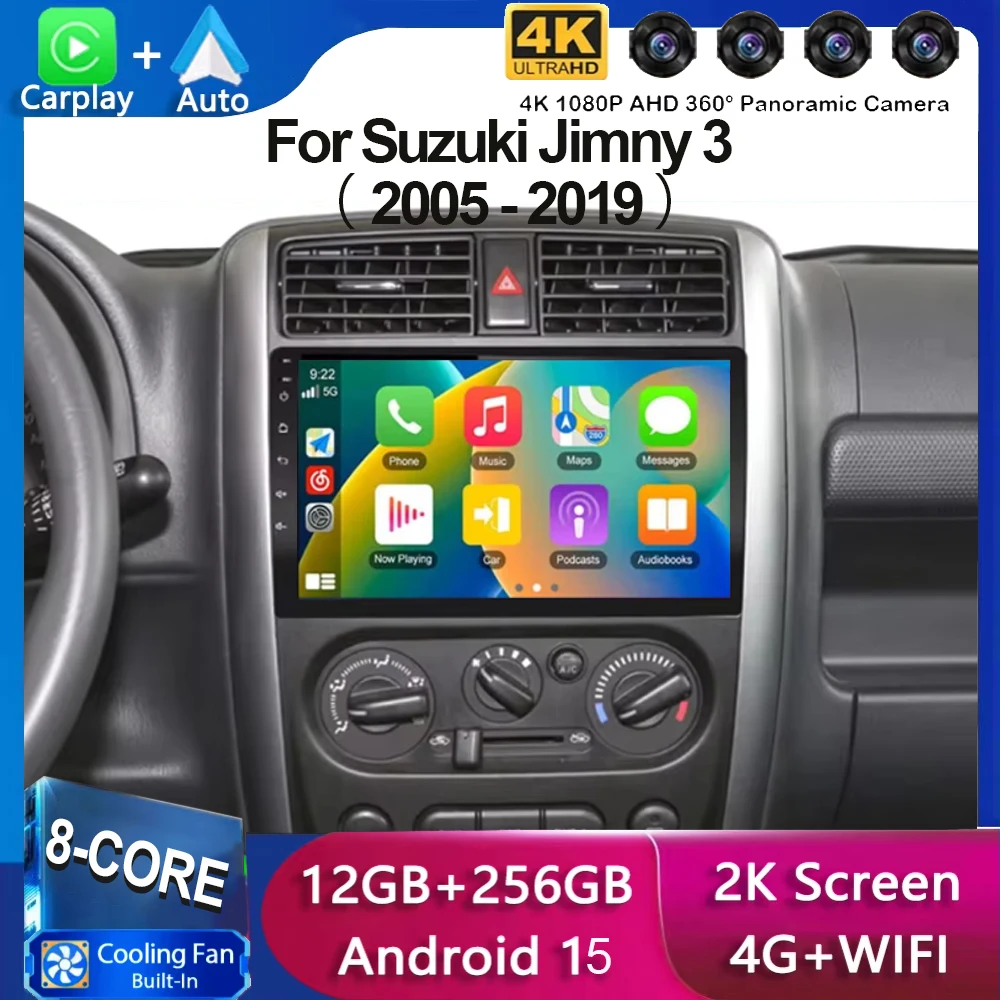 

Android 15 For Suzuki Jimny 3 2005-2016 2017 2018 2019 Carplay Auto Car Radio Multimedia Player GPS Stereo DSP WiFi+4G Head Unit