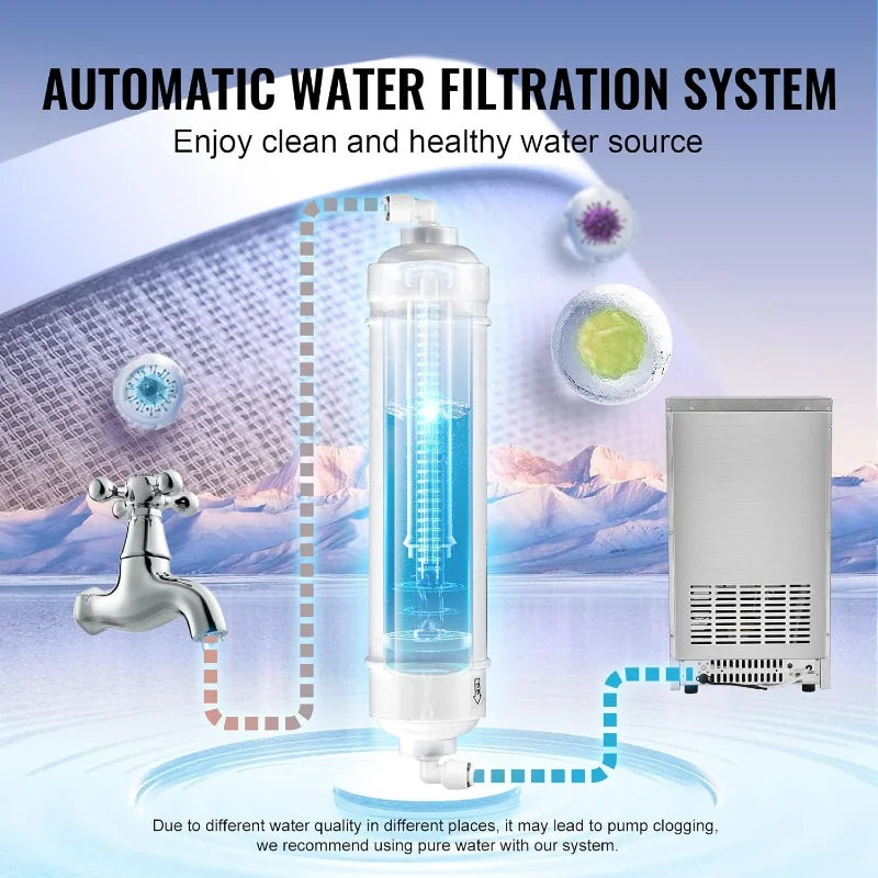 VEVOR Commercial Ice Maker, 80lbs/24H,  Maker Machine, 40 Ice Cubes in 12-15 Minutes, Freestanding Cabinet  Maker