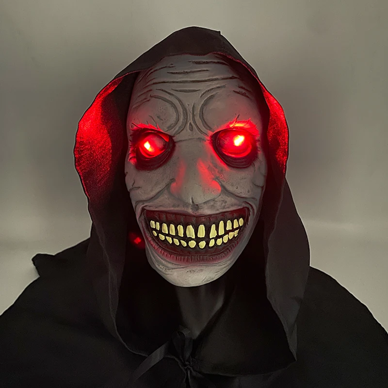 قناع رعب ساخن لعام 2025 قناع الشياطين المبتسمين قناع حفلة مخيف مع عين لحفلات الهالوين كرنفال دعائم تنكرية #3