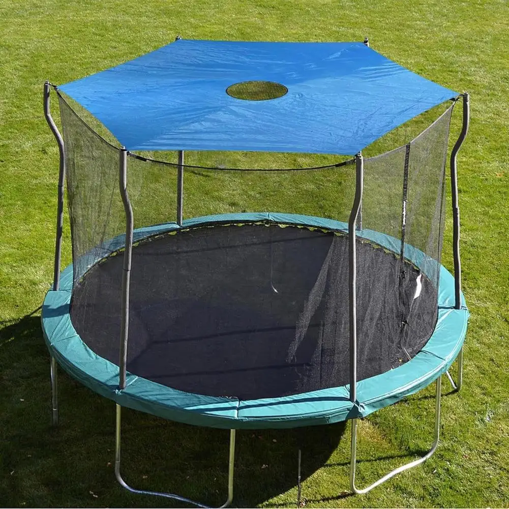 6/8/10/12/14 Foot Trampoline Sunshade Cover UV Resistant 6 Poles Trampoline Canopy Sun Rainproof Tent Cover 트램펄린 차양판