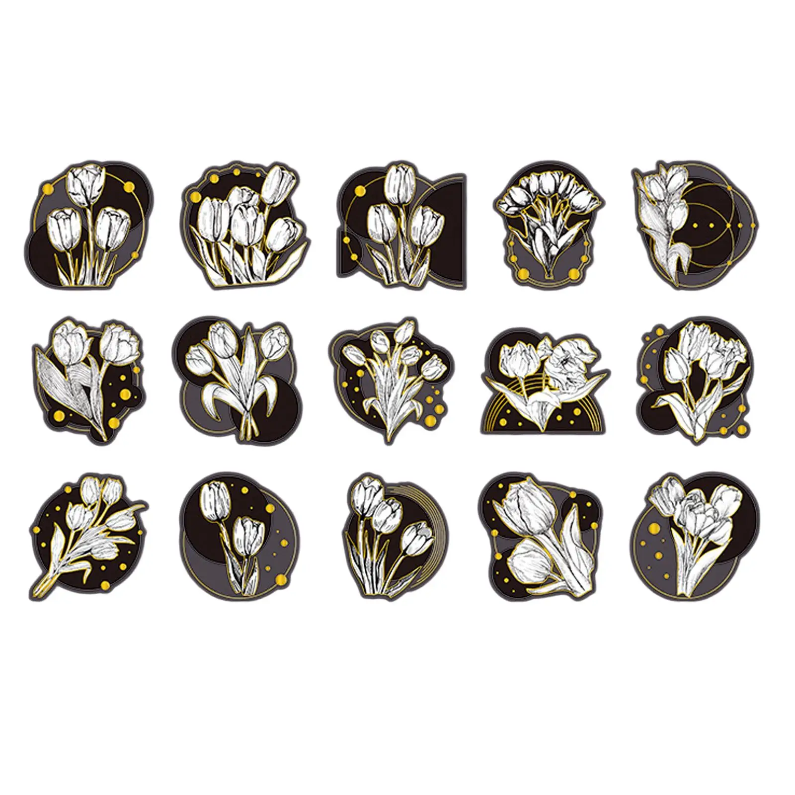 5 × 30 قطعة من ملصقات الزهور لشريط حساب اليد على الطراز القديم ملصق المزارعون المزخرف للحقيبة