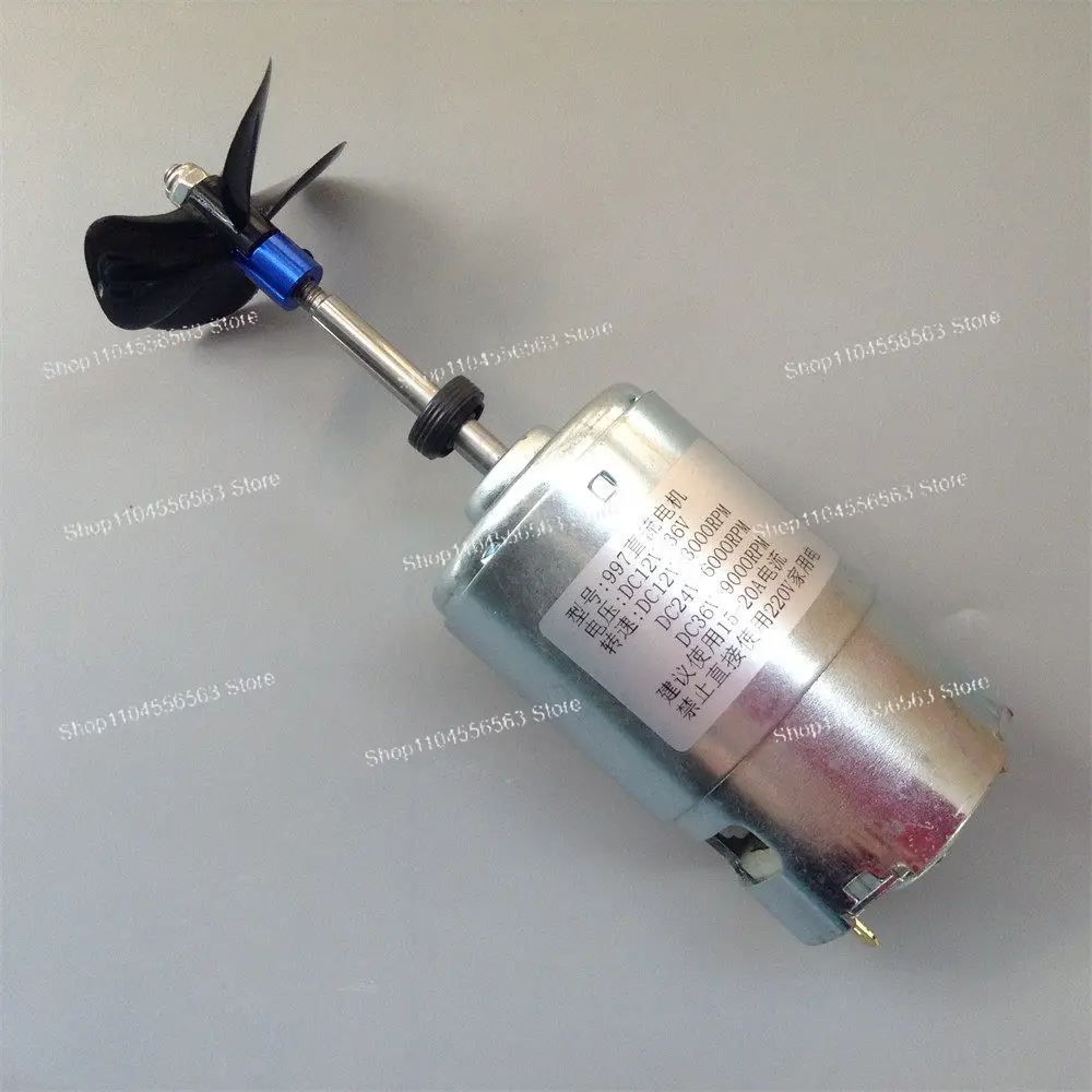 24V Trolling Motor 997 with Extended Shaft, 4-Blade Propeller and Waterproof Seal Kit for Fishing Boat