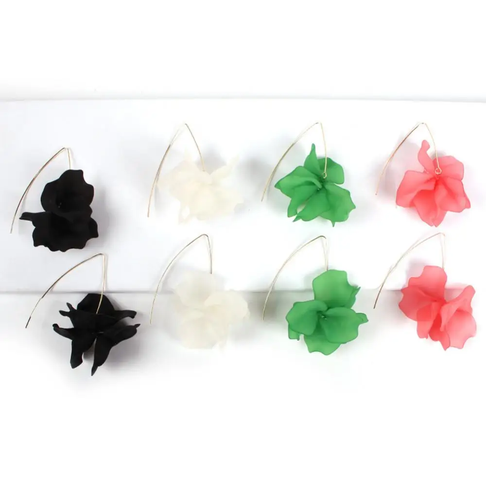 Floral Design Confidence Booster Fashionable Versatile Long Earrings Resin Material Unique Earrings Best-selling Versatile Vivid