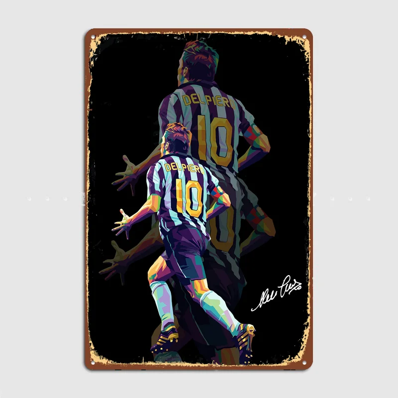 Alessandro Del Piero Football Player Poster Metal Posters Living Sign Indoor Outdoor Room Decoration Home Bar Decor Wall Decor