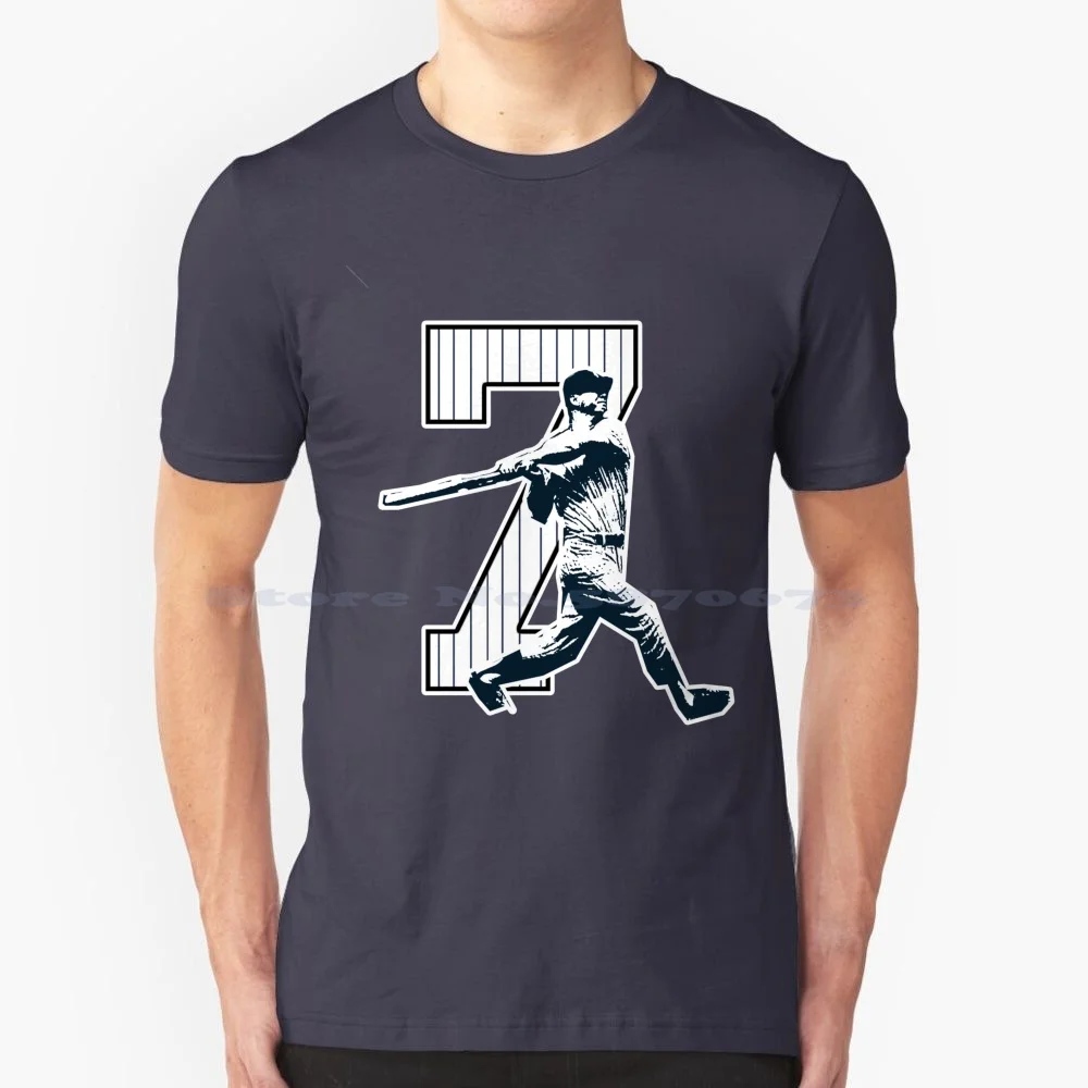 The Mick Swinging Shirt T Shirt 100% Cotton Tee Mickey Mantle Retired Number Monument Park Reggie Jackson Roger Maris Bronx