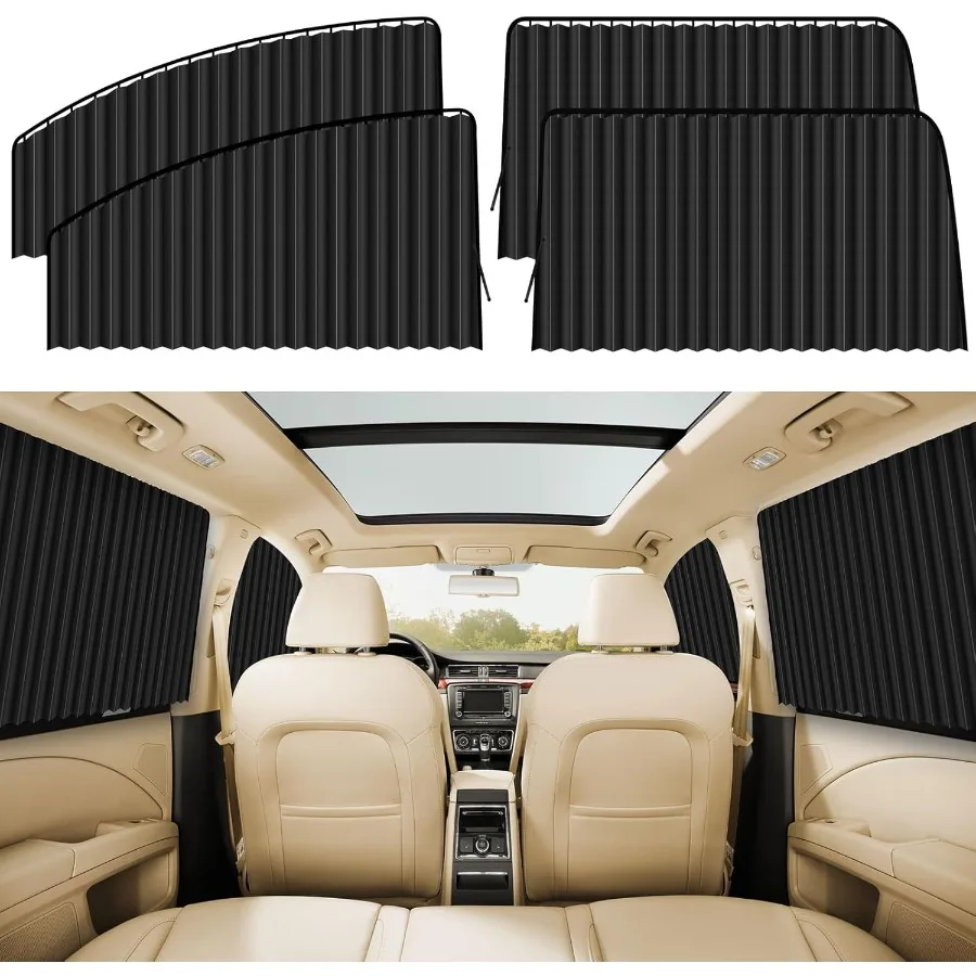 

Car Window Shades for Side Window 4 Pack Magnetic Car Curtains for Privacy Car Window Covers Blackout Car Blinds Upgrade to a C