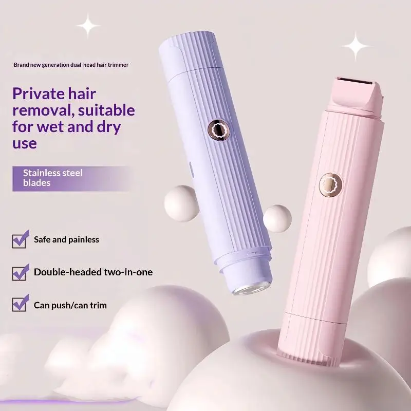 2in1 Electric Razor For Women Painless Hair Removal Rechargeable Body Trimmer Underarm Mustache Epilator Shaver