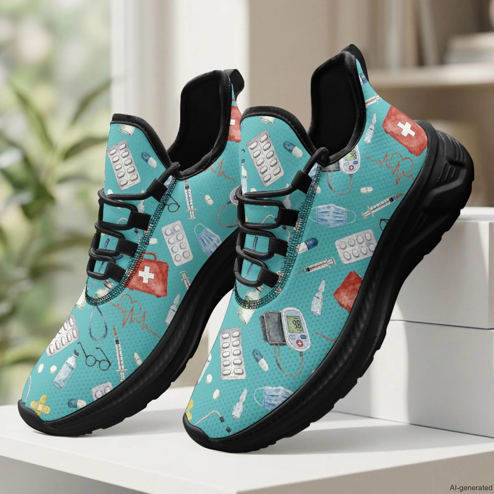 XIXIRIMIDO Womens Walking Shoes Nurse Shoes Nurse Sneakers Mens Gym Sports Casual Fashion Shoes Medical Pattern Shoes 35-48