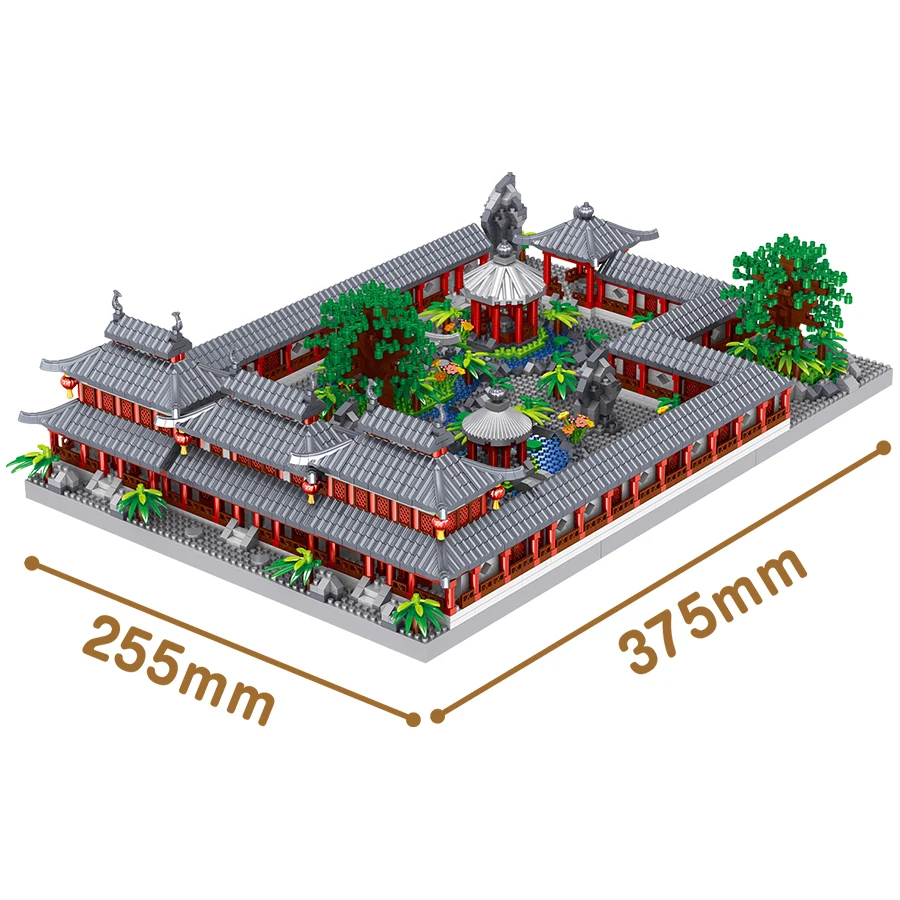 Chinese Style Architecture Humble Administrator\'s Garden Suzhou Garden  Micro Particle Building Blocks Puzzle Toy For Kids Gifts