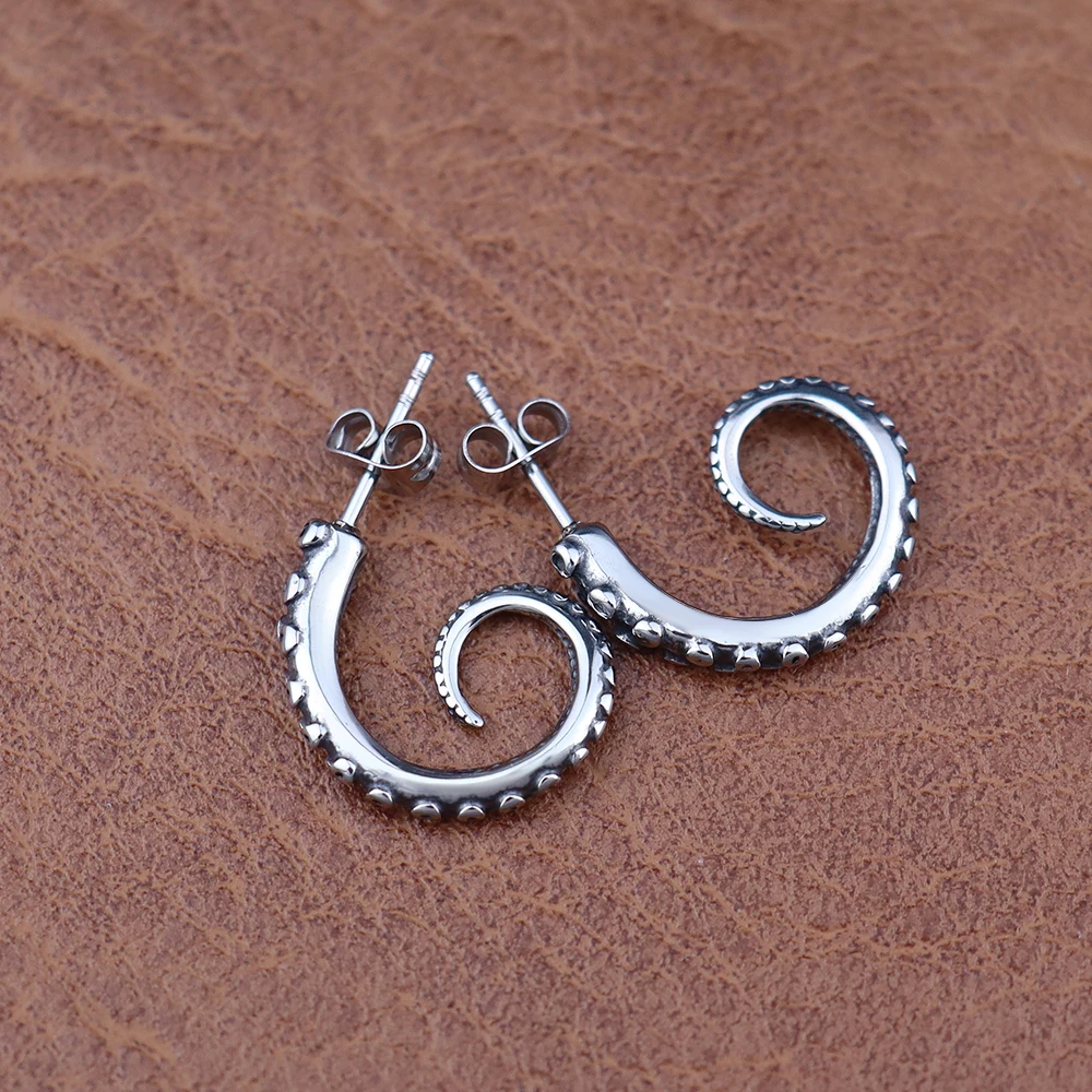 Stainless Steel Octopus Earring for Women Gift Trending Creative Cthulhu Tentacle Ear Studs Punk Hip Hop Party Jewelry Wholesale
