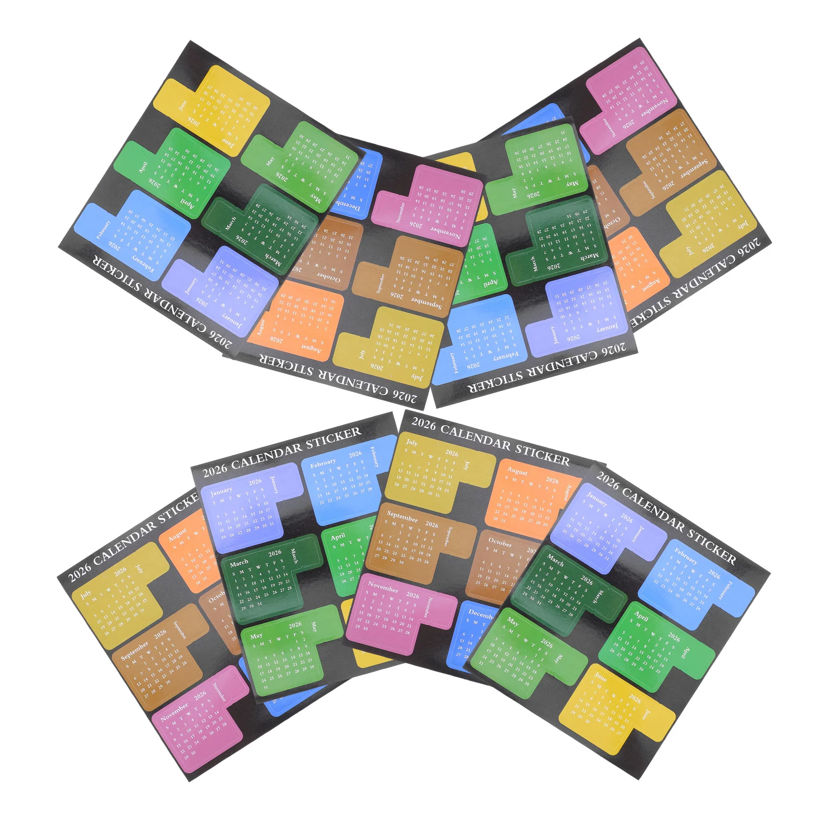 

4 комплекта, ежемесячные вкладки для календаря, яркие цветные клейкие наклейки для планировщиков, журналов, тетрадей, скрапбуков, наклейки для календаря, планировщик