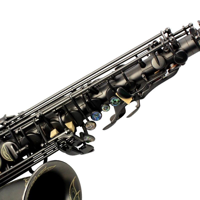 Vintage Series Alto Saxophone EB-Polished Black Finish with Abalone Shell Buttons Professional Brass Instrument Rust Resistant - view 6