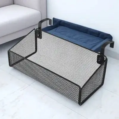 

Bedside Hanging Storage Basket Metal Dorm Organizer Holder for Phone Books Controllers Magazines Water Bottles
