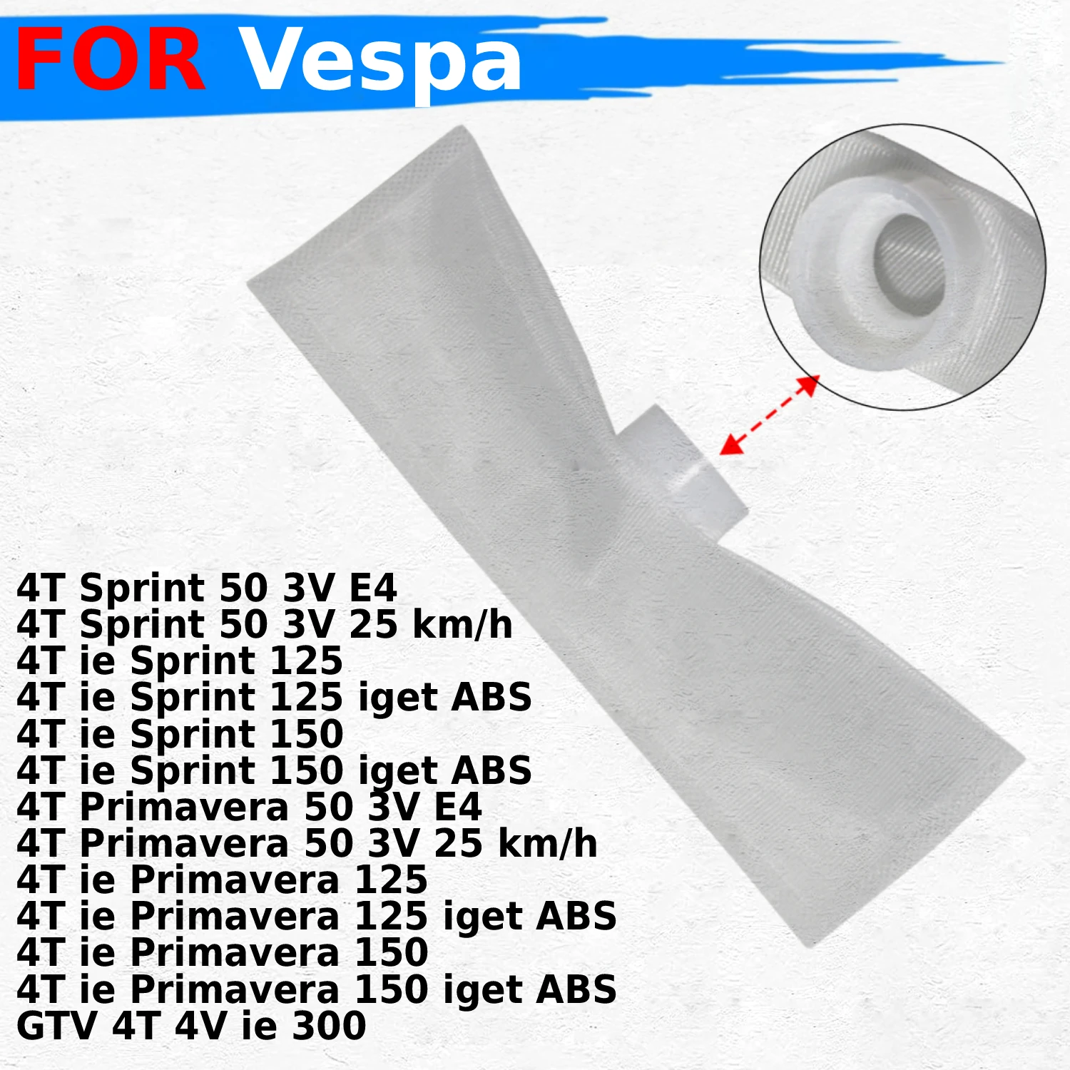 

Motorcycle Fuel Pump Filter Element Filter Screen for Vespa 4T Sprint 50 3V E4 / 25 km/h / 4T ie Sprint 125 150 / Primavera GTV