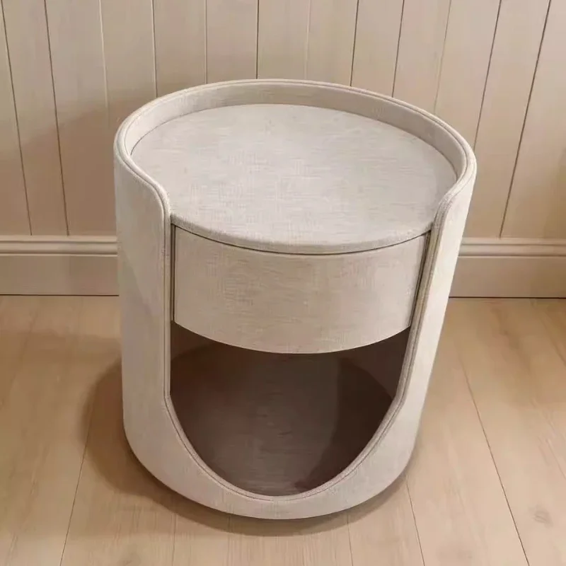 Fabric Bedside Table Creative Round Bedside Table Open Cat Nest Storage Side Tables Household Bedroom Bed Side Tables