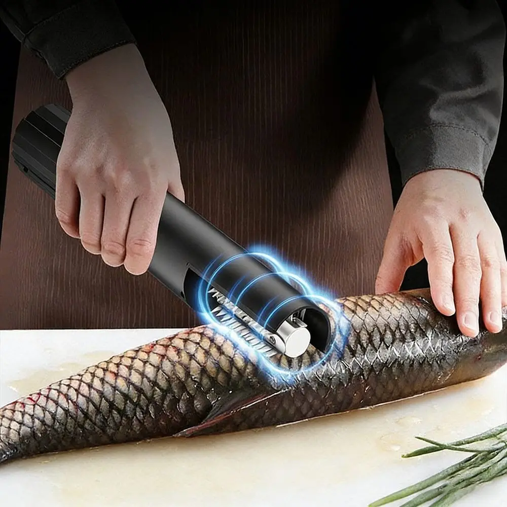 

Gifts Portable Electric Fish Scale Remover Rechargeable Anti-Splash Rotating Fish Scale Grater Anti-slip Fish Scale Scraper