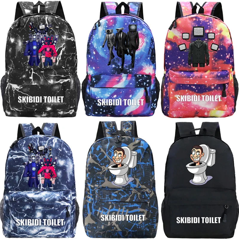 Sac à dos de toilette de jeu Skibidi pour enfants, sacs d'école de dessin animé pour garçons et filles, sac de voyage pour adolescents, sac à dos de sport, cadeaux pour enfants