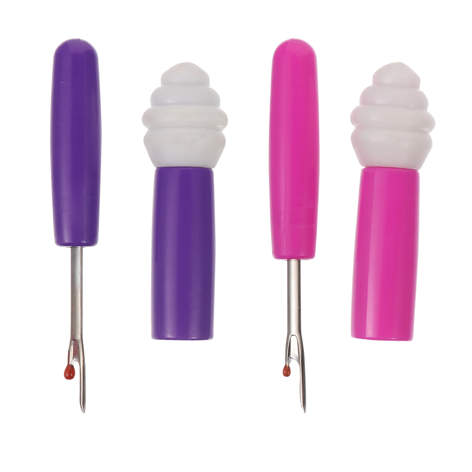 

2pcs Seam Thread Ice Cream Cap Purple Pink Sewing Release Stitch Unpicker Tool Disconnector Unpicker Stitch Release