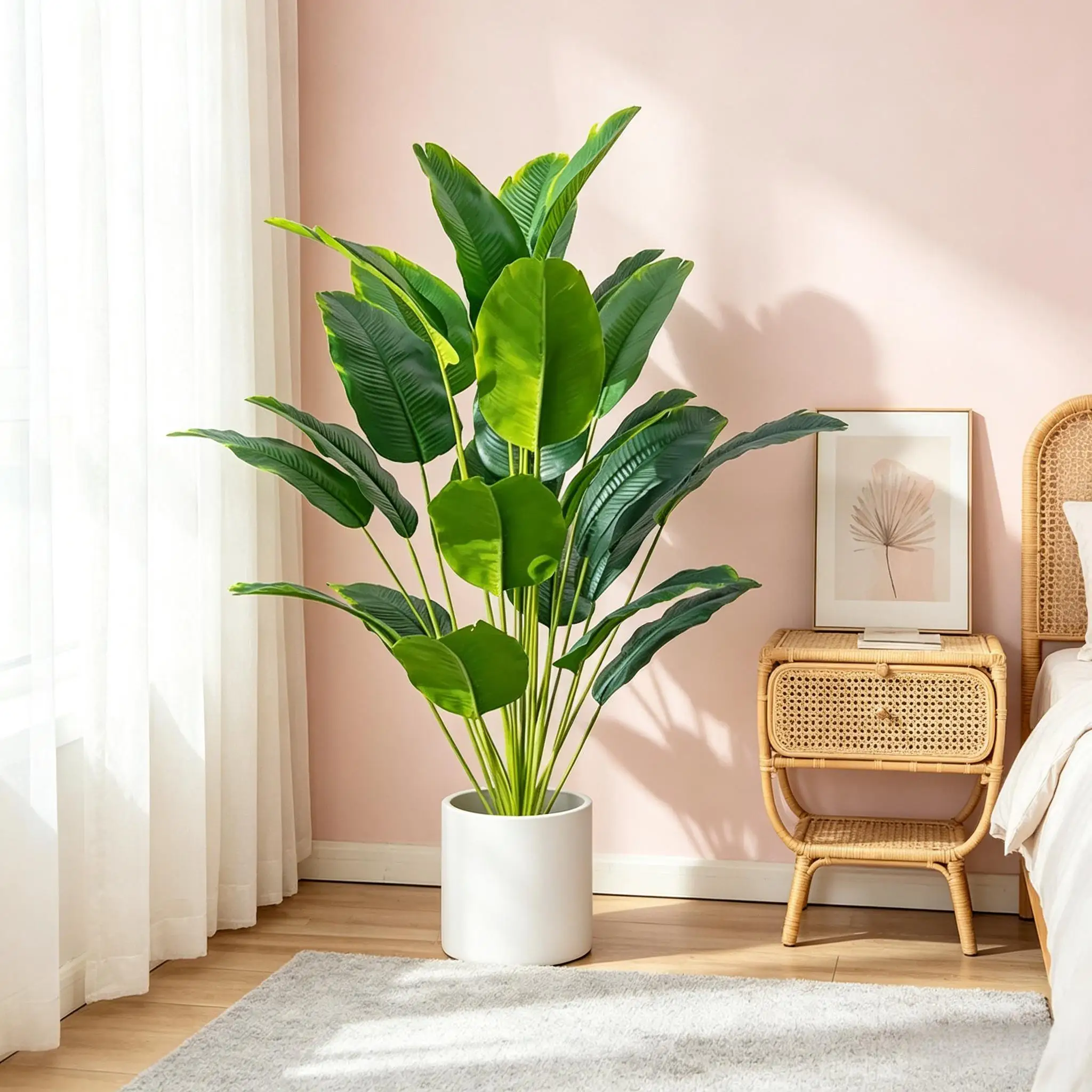 1pc Artificial Plants Large Tropical Palm Tree Fake Banana Plants Leaves Real Touch Plastic Monstera For Home Garden Party Decor