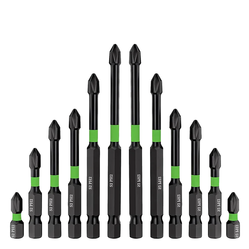 

Magnetic Screwdriver Bit Set, Anti-Slip Magnetic Drill Bit Set, S2 Impact Magnetic, Strong Magnetic PH2 Bits, 12PCS