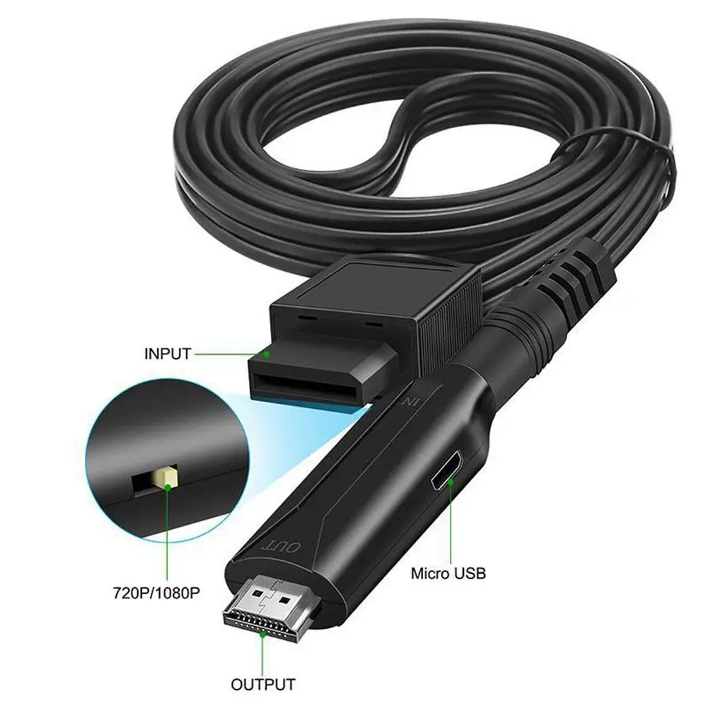 Adaptador de consola de juegos HD de 1M, convertidor de Wii a HD, alta TV inteligente, pantalla de Cable de calidad 720P/1080P, H5N6