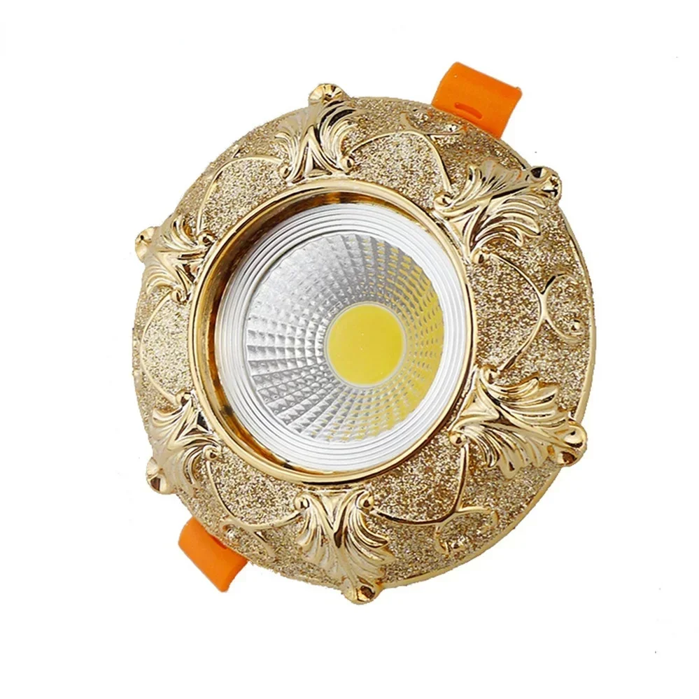 Europe Luxury Golden Retro Resin Cob Led Ceiling Lamp For Hallway Foyer Decor Spots Recessed Bull'S Eye Downlights 5W 7W 220V