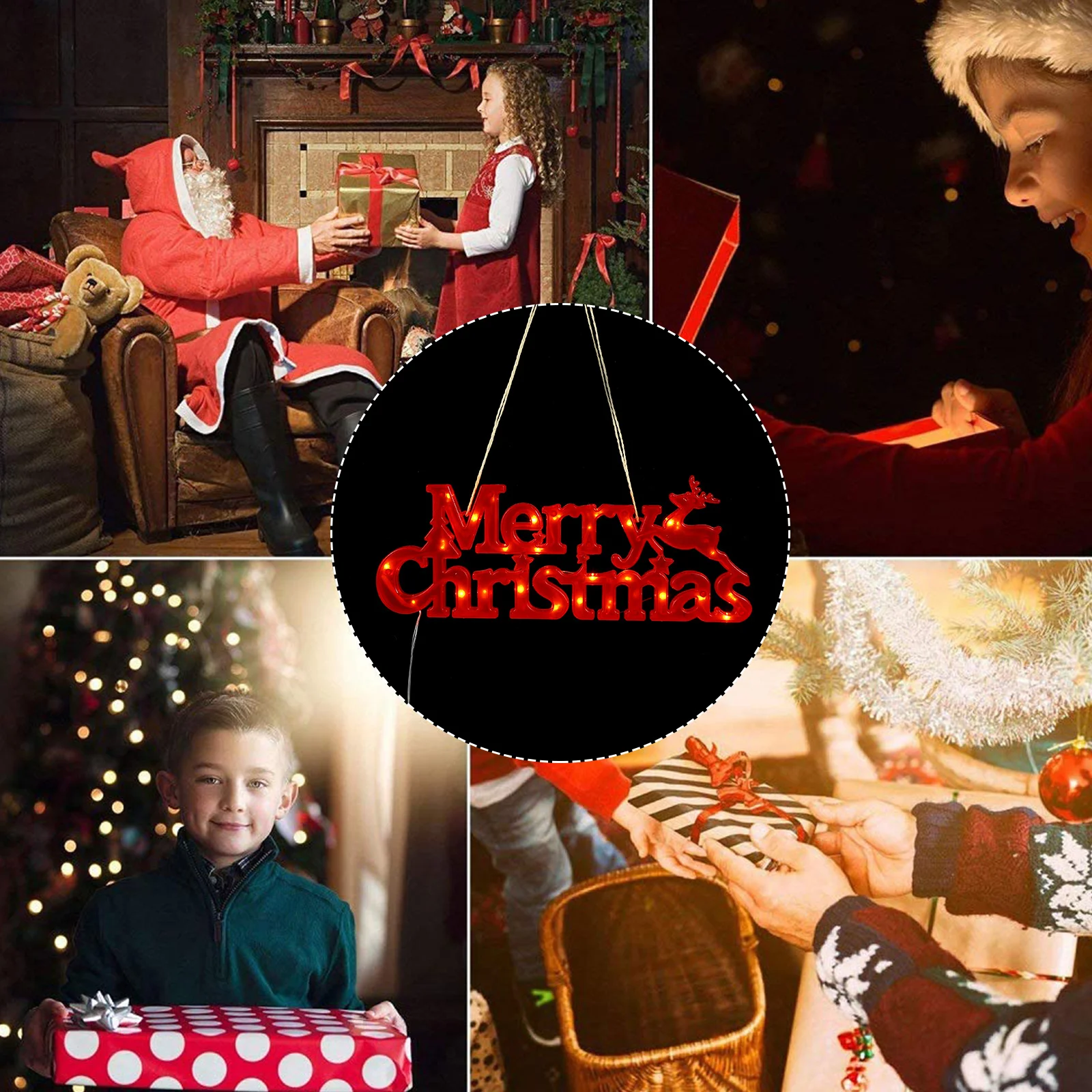 الإبداعية عيد ميلاد سعيد ضوء مجلس خفيفة الوزن جارلاند الديكور المحمولة عيد الميلاد إكليل الغلاف الجوي ضوء عيد الميلاد الديكور #2