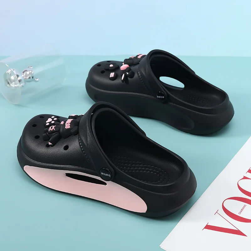 Fashion Charms Sandals 2024 New Clog Shoes Outdoor Women Slippers Thick Sole High Quality Summer Sandals For women