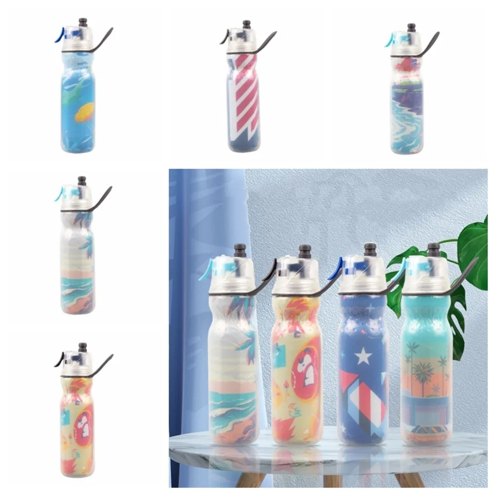 590ML Sports Spray Water Bottle Fall Prevention Mist Spray Summer Spray Water Cup Portable Hydration Spray Sports Kettle Hiking