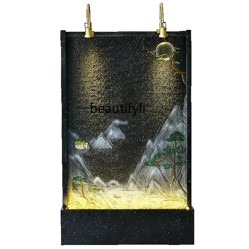 Fountain living room entrance garden courtyard landscape, water feature feng shui wheel interior decoration lucky ornament
