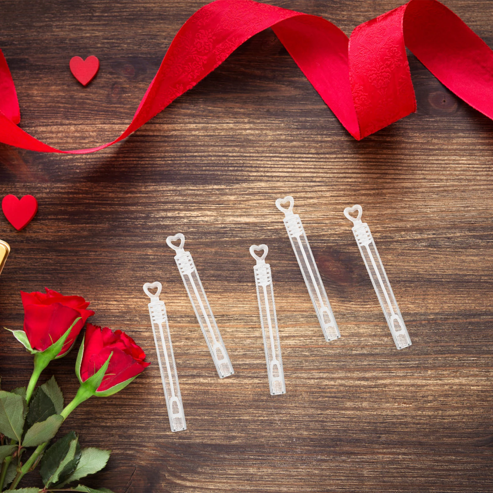 

48 Pcs Heart Shaped Tubes Clear Wedding Party Favors Kids Safe Lightweight Carry White