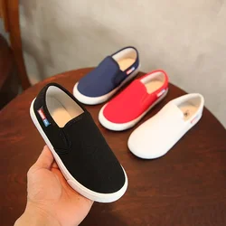 School Children Canvas Shoes Fashion Unisex Kids Casual Shoes for Boys Girls Children's Sneakers Soft Breathable All-Match White
