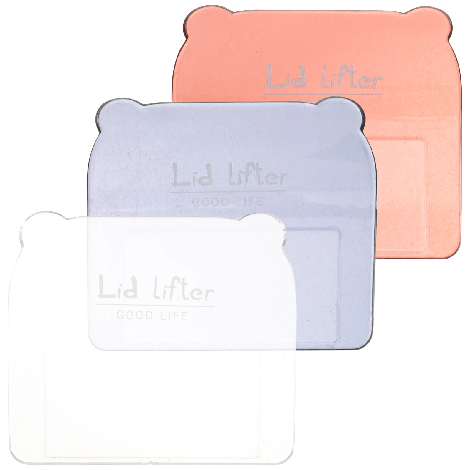 

3 pcs Toilet Lid Lifter Transparent Red Blue White Adhesive Seat Handle Hygienic Safe Easy Installation Bathroom Polystyrene