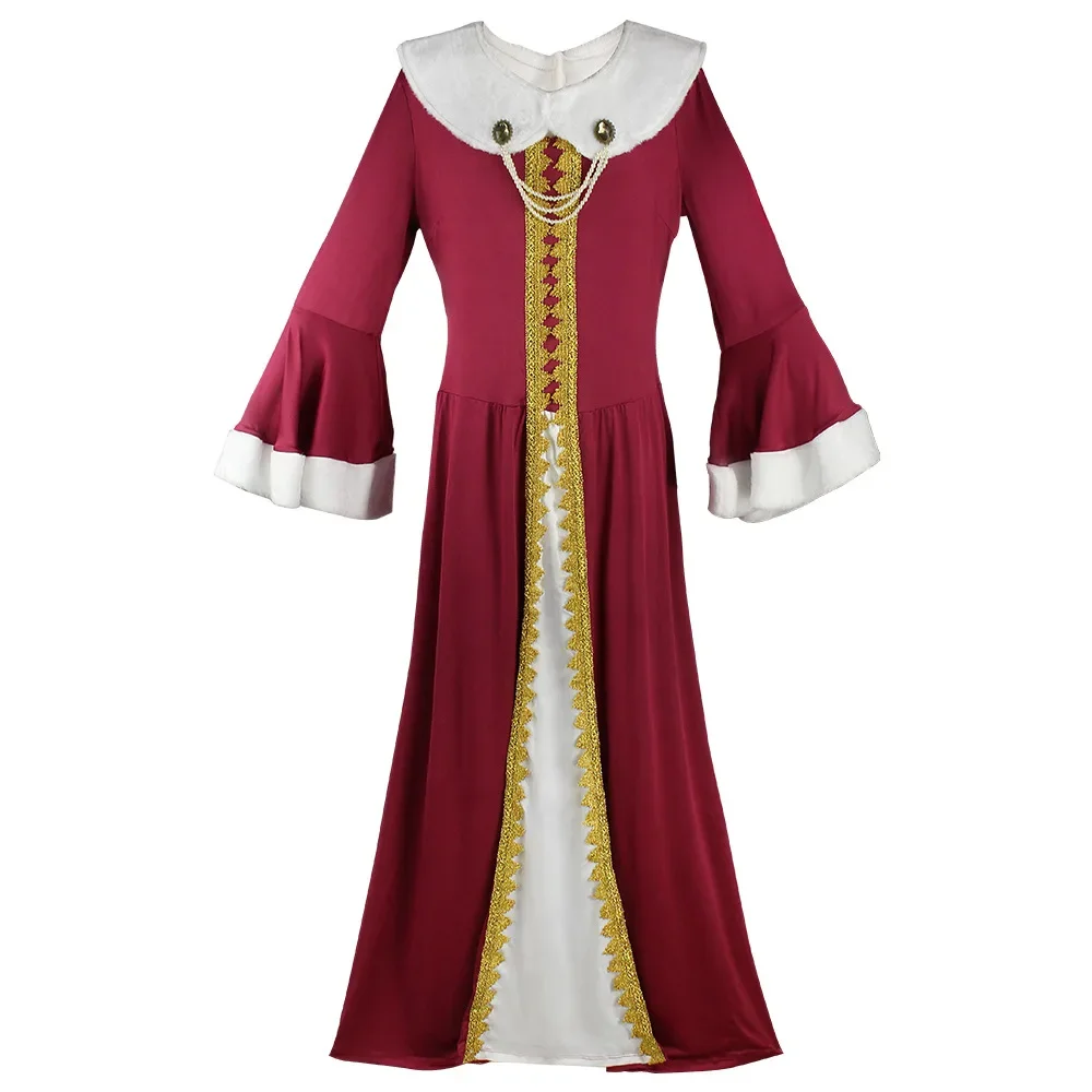 Traje Cosplay medieval retrô para homens e mulheres, traje rei rainha, traje da coroa, traje do palácio, roupa vermelha, camisa de xadrez, Halloween