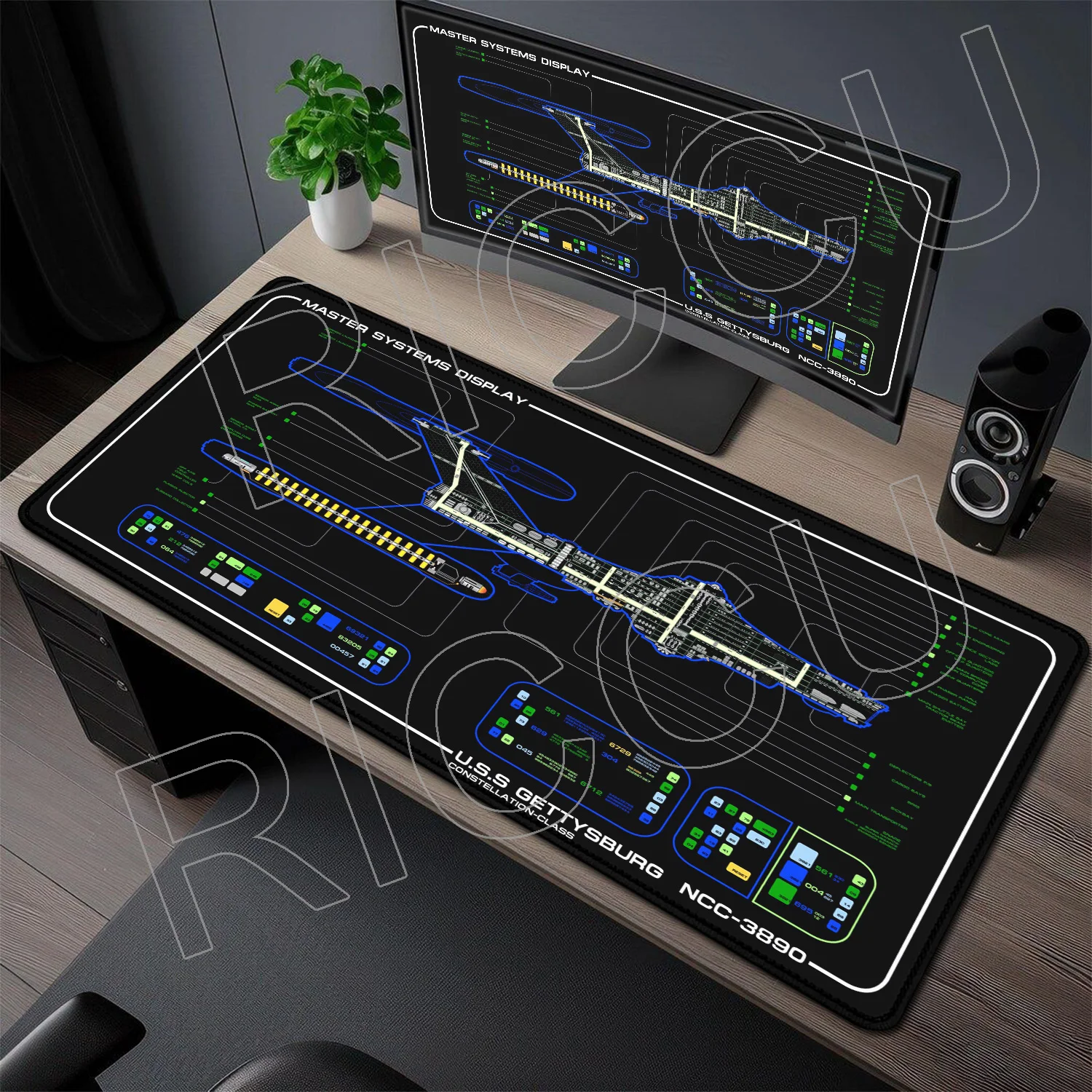 HD print Game Mouse Pad Star Trek Office PC Accessories Keyboard Extended Starship Blueprint Gamer Computer Cabinet XXL Desk Mat