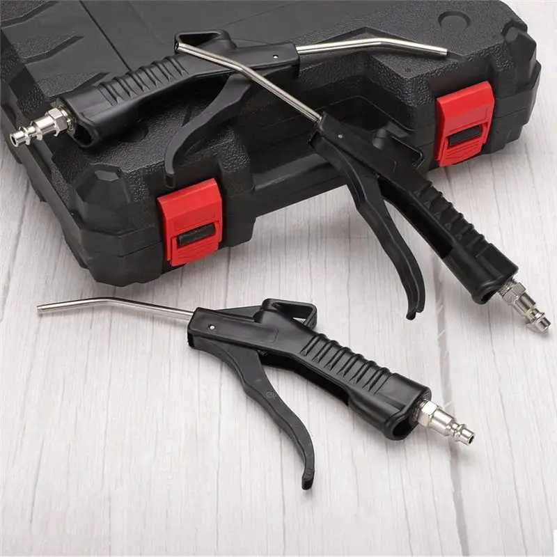 ABGG-8Pcs Air Blow-Gun High Flow Air Compressor Blow-Gun With 1/4Inch NPT Male Air Plug And Angled Bent