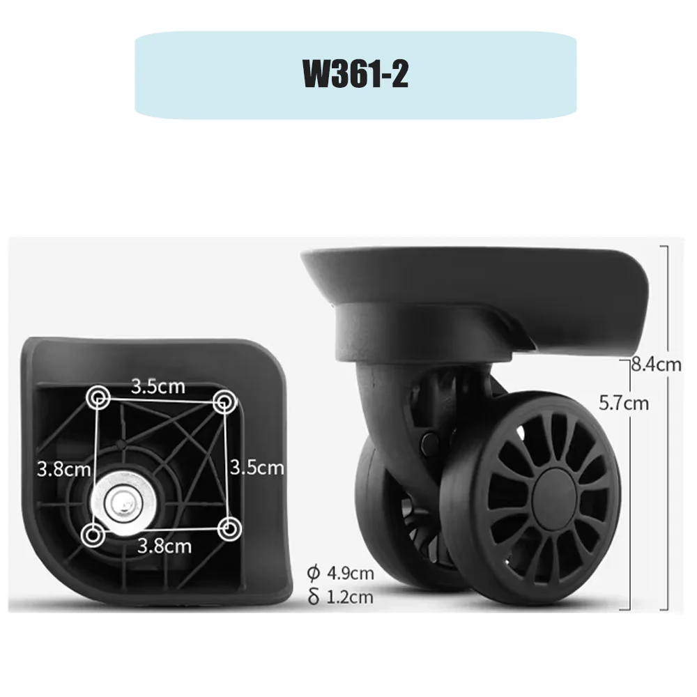 For HONG Sheng A115 Luggage Wheel Replacements 360 Spinner Suitcase Travel Bag Heavy Duty Universal Casters Durable Quick Fix