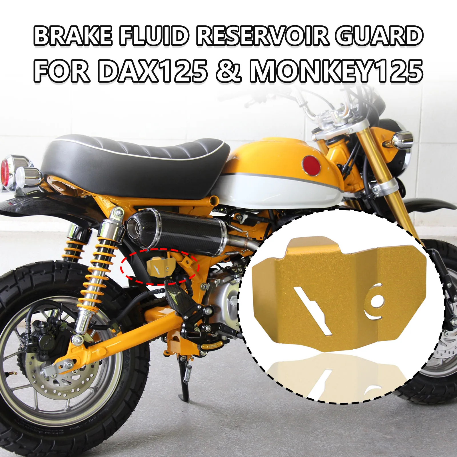 Motorcycle Accessories For HONDA Monkey 125 DAX 125 Rear Brake Fluid Reservoir Protector Cap Oil Cup Guard Cover Monkey125