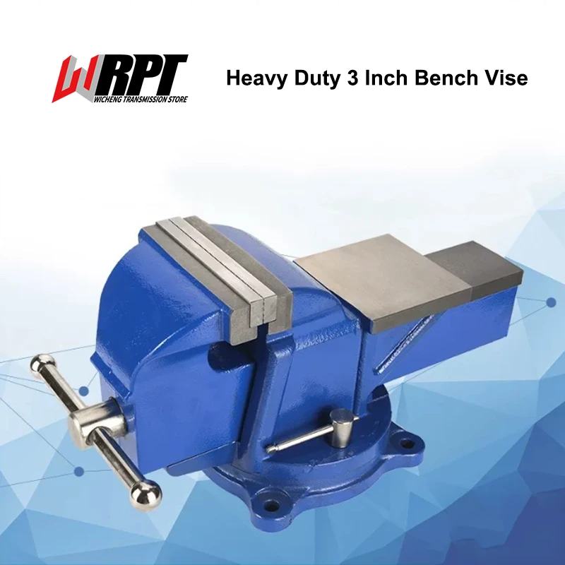 Heavy Duty 3 Inch Bench Vise 4.5KG 360° Swivel Base Flat Jaw Workbench Clamp For Household & Industrial Metalworking